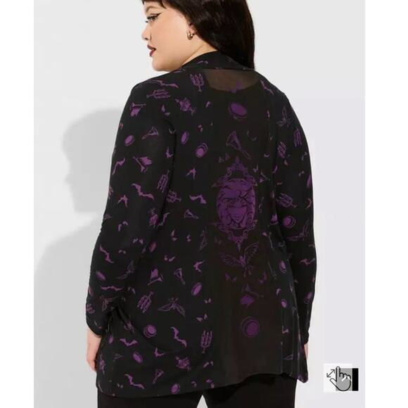 Torrid Plus Size 2 Disney Haunted Mansion Super Soft Open Cardigan Madame Leota - Picture 3 of 4